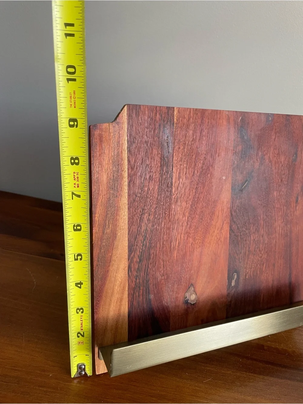 Hearth & Hand with Magnolia Wooden Cookbook Stand with Brass Accent - Brown